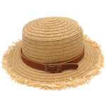 Chapéu de palha e couro 56-58 cm (tamanho internacional)