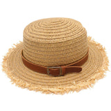 Chapéu de palha e couro 56-58 cm (tamanho internacional)