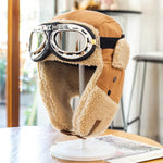 Chapéu inverno masculino com óculos