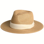 Chapéu panamá feito à mão com palha m (56-58 cm)