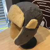 Chapéu ushanka aviador com pelo sem óculos