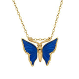 Colar borboleta azul-marinho