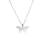Colar borboleta origami prata
