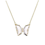 Colar borboleta vidro branco