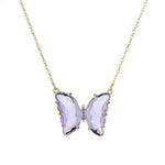 Colar borboleta vidro lilla