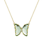Colar borboleta vidro verde