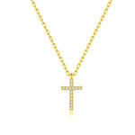 Colar brilhante cruz ouro
