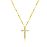 Colar brilhante cruz ouro