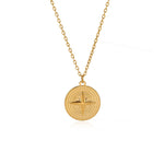 Colar bússola prata dourado