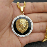 Colar cabeça de leão dourada