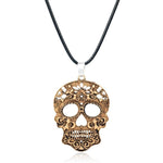 Colar caveira aço inoxidável ouro