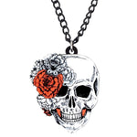Colar caveira e flor de rosa valor por defeito título
