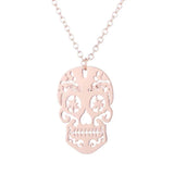 Colar caveira mexicana ouro rosa