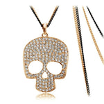 Colar caveira strass ouro