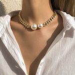 Colar choker de pérolas brancas título por defeito