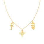 Colar com 3 cruzes ouro
