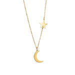 Colar com estrela e lua dourado