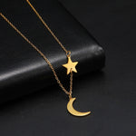 Colar com estrela e lua