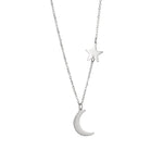 Colar com estrela e lua prata