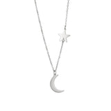 Colar com estrela e lua prata