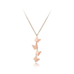 Colar com quatro borboletas ouro rosa