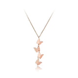 Colar com quatro borboletas ouro rosa
