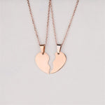 Colar coração melhores amigas ouro rosa de 14k