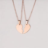 Colar coração melhores amigas ouro rosa de 14k
