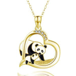 Colar coração panda ouro