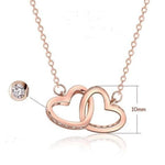 Colar coração prata 925 ouro rosa de 14k