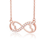 Colar coração símbolo infinito ouro rosa