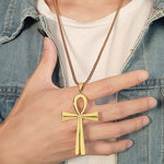 Colar cruz ankh ouro