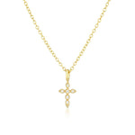 Colar cruz de diamantes oval para mulher ouro