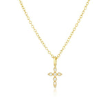 Colar cruz de diamantes oval para mulher ouro