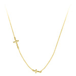 Colar cruz dupla horizontal ouro