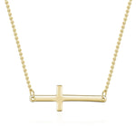 Colar cruz lateral ouro