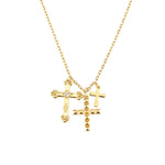 Colar cruz tripla ouro