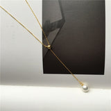 Colar de pérolas de resina ouro de 14 k