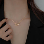 Colar dois corações dourado