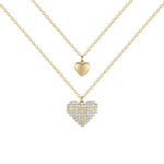 Colar duplo coração dourado