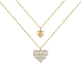 Colar duplo coração dourado