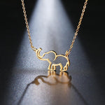 Colar elefante aço inoxidável ouro