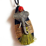 Colar elefante indiano verde