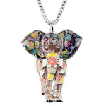 Colar elefante moderno castanho