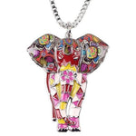 Colar elefante moderno vermelho
