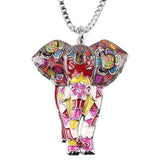 Colar elefante moderno vermelho