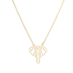 Colar elefante origami ouro