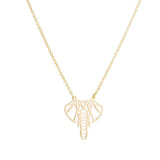 Colar elefante origami ouro