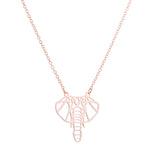 Colar elefante origami ouro rosa