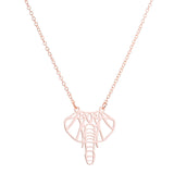 Colar elefante origami ouro rosa